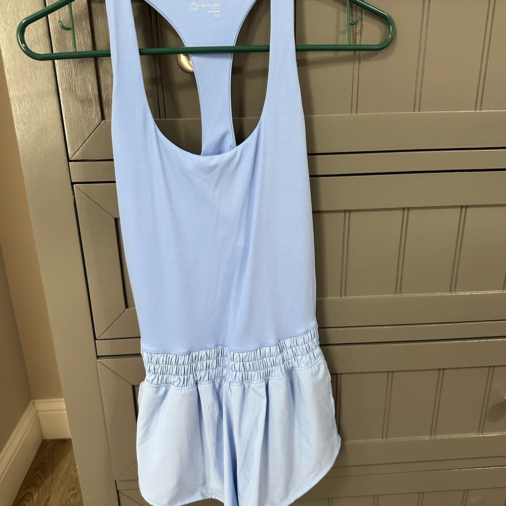 Light Blue athletic Romper Aerie size small
